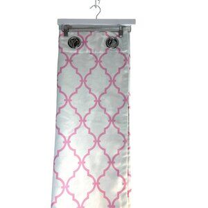 Bed Bath Beyond Curtains  Pink White Geometric Print 52 wide 63 Long 2 Panels